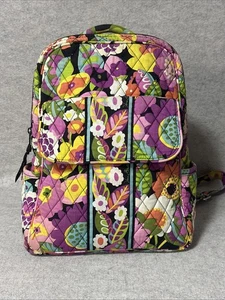 Vera Bradley Small Backpack Floral Flowers Colorful Pink Pockets Adjustable - Picture 1 of 18
