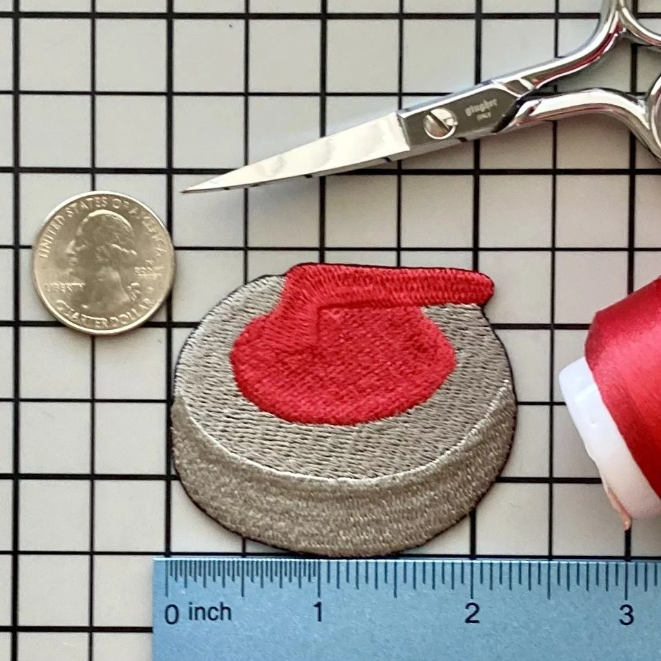 Curling Stone Patch Iron-on Badge - image 1 of 1