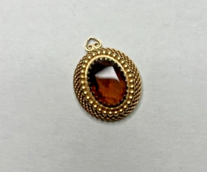 Vintage Pendant Only Brown Goldtone- Flawed, ,missing the connecting spring hook - Picture 1 of 7