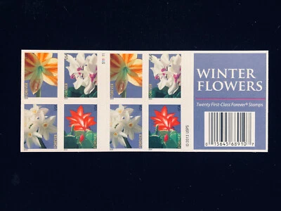 U.S. MINT #4865b WINTER FLOWERS FOREVER COMPLETE UNFOLDED BOOKLET/20 NH - Image 1 of 2