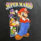 Super Mario T Shirt Men's Size Large Nintendo Luigi Warrio Waluigi Black Graphic