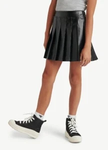 Justice NEW♈Girl's Pleated Pleather skirt w/short size S (7/8)~Black - Picture 1 of 7