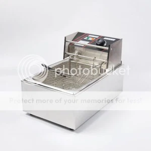 WOO 220V Commercial Electric Deep Fryer with Basket 6L Tabletop Machine for Fry - Picture 1 of 9