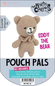 Knitty Critters - Pouch Pals - Eddy The Bear - Imagen 1 de 1