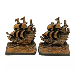 Philadelphia Mfg. de colección Extremos de libro de velero bronceado Co., 5-1/2" x 5" - Imagen 1 de 6