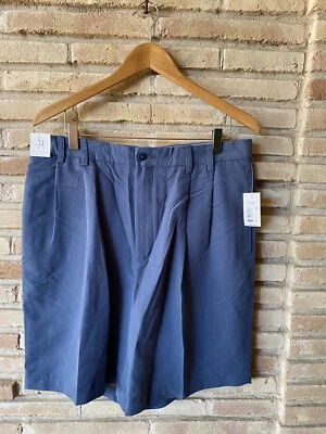 Pantalones Cortos Hombre Turnbury Talla 34 Plisados Performance Azul Nuevos Foto 1 de 4