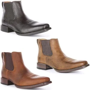 Botas cortas occidentales Ariat Booker punta ultra cuadrada marrones para hombre Reino Unido 6 - 12 - Imagen 1 de 19