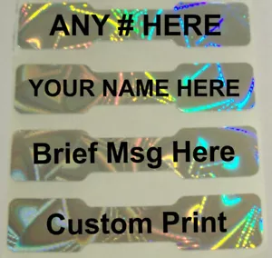 MGRDBc 100 Custom Print MGR Hologram Dogbone Labels Stickers Seals - Picture 1 of 6