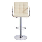 1/2pcs Faux Leather Bar Stools Breakfast Kitchen Chair Chrome Swivel Bar Stools