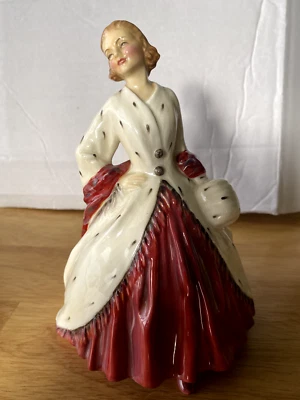 Royal Doulton Bone China Figurine "The Ermine Coat" Copyright 1945 - Image 1 of 4