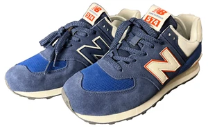 Size 11 - New Balance 574 Navy Orange Yellow New With Box ! - Picture 1 of 12