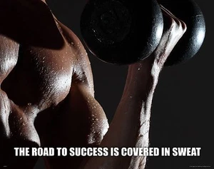 Training Motivation Poster Kunstdruck Gewichtheben Home Gym Wanddeko Erfolg - Bild 1 von 1