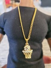Custom goldtone classic hiphop chains for 12"or 1/6 scale action figures