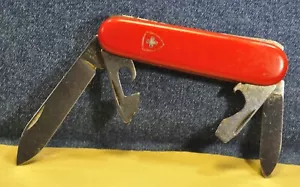 VICTORINOX RECRUIT 2.2501 ECONOMY LINE SWISS c.1979's RED FOLDING KNIFE - Picture 1 of 14