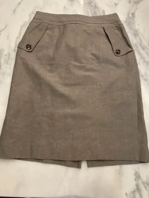 Falda lápiz Classiques Entier marrón topo botón lengüeta bolsillo para mujer talla 6 Foto 1 de 4