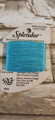 Rainbow Gallery Splendor Light Aqua 952 100% Silk 8 Yards Needlework - Image 1 of 2