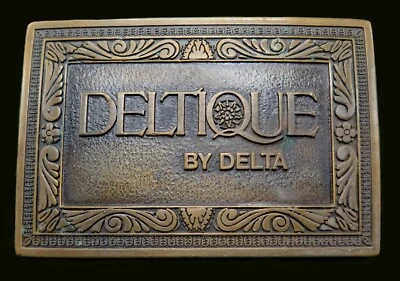 Hebilla de cinturón vintage artesanal de metal Indiana Deltique by Delta Faucet Company Foto 1 de 4