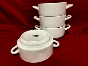 Better Homes & Gardens Set Of 4 White Stackable 2 Handle Soup/Chili Bowls 5 1/4" - Picture 1 of 1