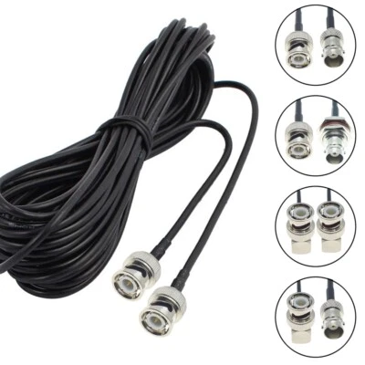 RG174 BNC to BNC Male Female Plug Jack connector Crimp Lot RF Coax Pigtail Cable - Image 1 of 4