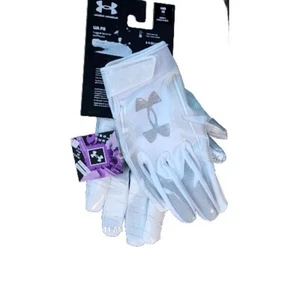 UA Under Armour F8 Fußballhandschuhe Damen Medium Her-Turf Glue Grip Neu Weiß - Bild 1 von 6