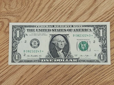 2013 B RARE DUPLICATE FORT WORTH $1 STAR NOTE UNC/GEM B08232243* 2 OF 2 CONS SER - Image 1 of 4