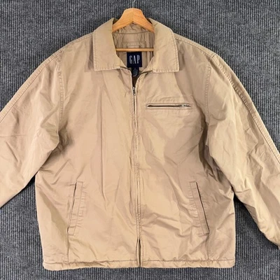 Chaqueta de bombardero Harrington tostada XL de colección GAP para hombre cremallera completa abrigo de hiedra Y2K Preppy Foto 1 de 4