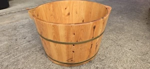 Akupoints Holz Fußbad Becken Doppelgriff Mehrzweck Fußbad Fußmasse - Bild 1 von 5