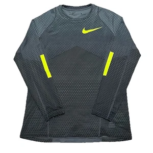 Nike Pro HyperWarm Fitted Grau L/S Shirt Hexodrome Herren L Geometric 802016-065 - Bild 1 von 9