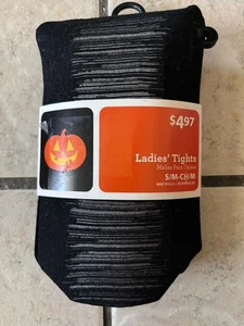 NEW Womens Halloween Black Tights FAKE RIPS Size S/M M/L 93%Nylon 7%Spandex USA - Picture 1 of 2
