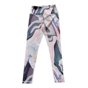 Zella Womens XS Leggings Marble Muted Pastels 27" Inseam Yoga Gym Workout - Picture 1 of 9