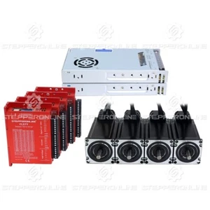 Motore passo-passo 4 assi Nema 23 3Nm Φ8mm circuito chiuso e driver e alimentatore - Foto 1 di 6
