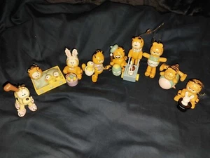 Dakin Garfield Cat 9 Figure cartoon figurines wood figures Ornaments Easter lot - Picture 1 of 14
