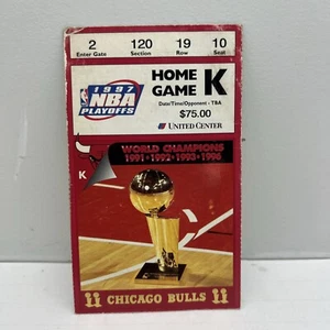 Chicago Bulls NBA Basketball Game Ticket Stub 1997 Michael Jordan Playoff Vtg - Picture 1 of 5
