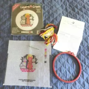 NEW (Opened) BEGINNER NEEDLEPOINT Kit Craft Cat Stitch Boy Girl Learn Teach Kid - Picture 1 of 2