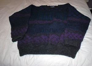 Vintage Pendleton Wool Lobo Herren Pullover Rundhalsausschnitt dunkelgrau Zopfmuster Large - Bild 1 von 3