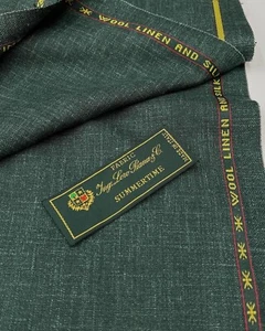 LORO PIANA SUMMERTIME Suiting Fabric GREEN Wool Silk Linen Blend 3.50 meter - Picture 1 of 11