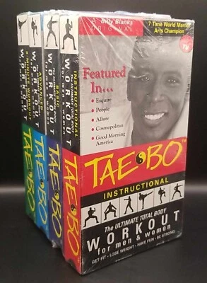 Billy Blanks Tae Bo VHS Instructional Workout Videos For Men & Women Set of 4  - Image 1 of 4