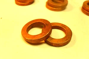 qty 2 - R-LUBE Bronze Spacer, Washer, 1" id x 1-5/8" od x 1/4" Brass - Picture 1 of 3