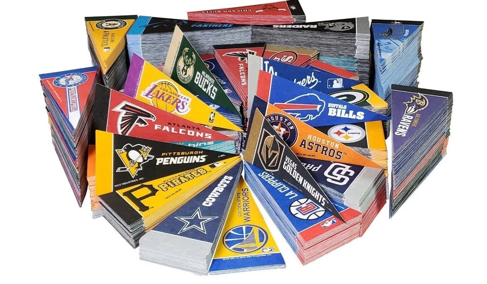 NCAA, NFL, MLB NHL Mini Pennant 9"x4" inch, felt - Image 1 of 4