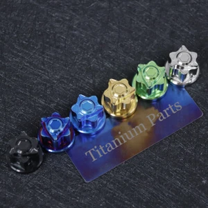 Titanium Nuts Shut up CNC six star flower Nut Blue purple / Gold / Burnt blue - Picture 1 of 3