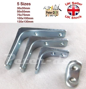 SILVER Corner Brace ANGLE BRACKET HOME WARDROBE Mending Narrow Small 5 Sizes - Picture 1 of 6