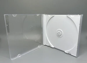 2 PCS STANDARD 10.4MM SINGLE CD JEWEL CASES W WHITE TRAY SH001PK FREE SHIPPING - Picture 1 of 2