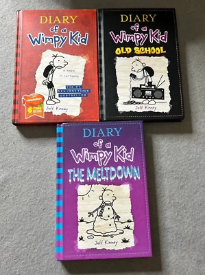 Diary Of A Wimpy Kid Lot 3 Books # 1, 10, 13 Hardcover Kinney 2007 Children Fict - Image 1 of 4