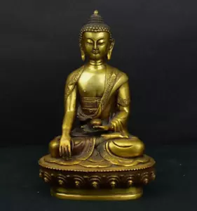 Antiker alter Tempel Bronze Sakyamuni Buda Gautama Siddhartha Buddha Statuen - Bild 1 von 8