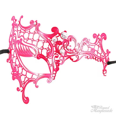 Phantom Filigree Metal Laser Cut Venetian Masquerade Mask for Women M7131  - Image 1 of 4