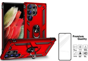 Shockproof Magnetic Case Ring Stand Rugged Hybrid Red Cover For Samsung Galaxy - Picture 1 of 3