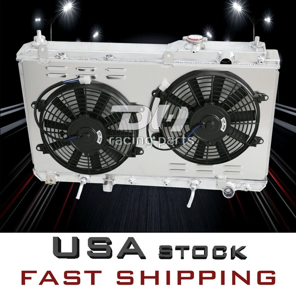 铝制散热器+罩+2英寸10风扇适用于1997-2001年2000年本田CRV CR-V EX SE 2.0 L4 — 第 1/4 张图片