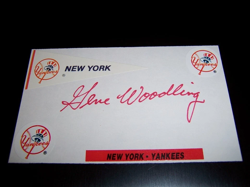 Gene Woodling Autographed Index Card NY Yankees OF W/ Pass Authentication - Image 1 of 1