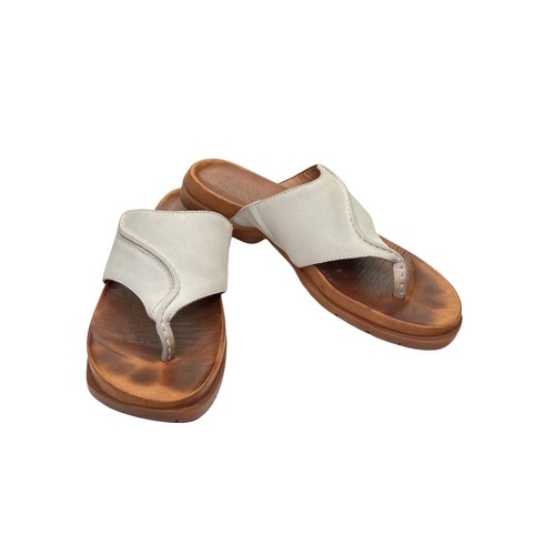 Timberland Smart Comfort Cream Leather Thong Sandals Sz 7.5