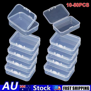10-50PCS Plastic Storage Box Small Clear Jewelry Organizer Case Container Tools - Picture 1 of 7